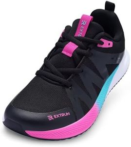 Extrun Women's Orthopedic Wide Toe Box Barefoot Footwear: Plantar Fasciitis Arch Support Flat Feet Hammer Toes, Climbing Trekking Running Walking Sport Shoes Black Size 8.5