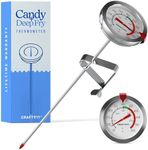 CRAFT911 Candy Thermometer with Pot Clip - Deep Fry Oil Thermometer for Frying - Cooking Thermometer for Frying Oil Candle Making Hot Oil Deep Fryer Thermometer 8" Side of Pot Thermometer