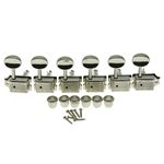 Wilkinson Deluxe 6 Inline Vintage Guitar Tuners with Split Post Guitar Tuning Keys Peg Machine Heads for Strat/Tele Guitars Nickel