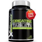 Creatine Monohydrate Tablets 3000mg - 270 Vegan Tablets - 3 Month Supply - Pre Workout Energy Supplement for Men & Women - Powder & Capsules Alternative - Xellerate Nutrition