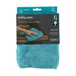 Casabella Microfiber 12" x 14" Cloth, Pack of 2, Blue Dusting