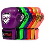 RingMaster Sports Kids Boxing Gloves Carbon Leather Training Sparring Punch Bag Mitt (Purple, 2 oz)