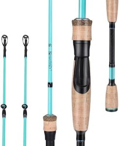 Sougayilang Fishing Pole, 30 Ton Carbon Fiber Sensitive 2Pc Baitcasting Rod & Spinning Rod for Freshwater or Saltwater, Tournament Quality Fishing Rod with 2 Tips for Bass-Blue-5.9FT-Spinning