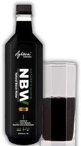 Aghora Black Alkaline Water natural, organic, vegan, gluten-free, non-GMO, and lactose-free attributes, has more than 77+ trace minerals, strong electrolytes and an alkaline pH of more than 8.0+. (1ltr Liquid Each) (Pack of 6)