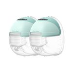 MomMed S21 Wearable Breast Pump - Smart Display, Leak-Proof Design, Hands-Free Double Portable Electric Breast Pump with 3 Modes &12 Levels - 24mm Shield & 6 Pairs of Flange Inserts (17mm, 19mm, 21mm)