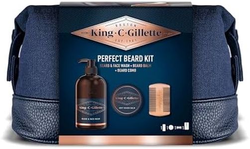King C. Gillette Kit BALSAMO BARBA, DETERGENTE VISO UOMO, PETTINE BARBA, Confezione IDEA REGALO, Set Barba Uomo PROFESSIONALE