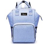 Milky Chic Mommy Diaper Bag- Waterproof USB Charging Port Stroller Straps Changing Pad, Denim, Medium