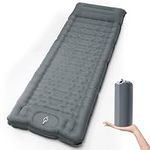 Shinkuro Camping Pad with Pillow, Ultralight Inflatable Sleeping Mat with Built-in Pump, 4.7'' Thickness Single Camp Mattress, Camping Air Bed, Waterproof Inflatable Mat For Camping (grey)