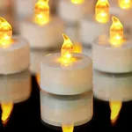 YIWER Battery Tea Lights Candles - 5 pcs LED Tea Lights 200 Hours(Warm Yellow)