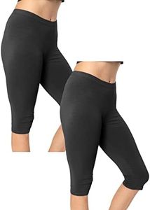 Women's Plus Size Knee Length Leggings DTY 2 Pack Black 4X
