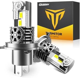 Termitor Latest H4/9003/HB2 Bulbs, 75,000LM 12X Ultra Brighter, 6500K Cool White, Real 1:1 Mini Size, H4 Fog Lights with Cooling Fan, Plug and Play, Pack of 2