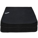 KinHwa Dish Cloths Black Dish Cloth Waffle Cloth Microfibre Cloth Washable Dish Cloths for Kitchen Thick Cleaning Cloths Lint-Free 20 cm x 20 cm Pack of 10