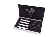 KYOCERA SK-4PC-WHBK SK-4PC WHBK EU 4pc Ceramic Steak Knife Set with Black Handle/White Blade, Blanc-Noir