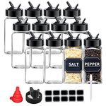 YBCPACK 12 Pack 4 oz Glass Spice Jars/Bottles, Elegant Spice Shakers with dual Lids, Chalk Pen, Labels and Silicone Funnel, Perfect Spice Organizers for Your Exquisite Kitchen.