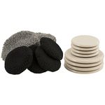 Super Sliders 4703295Z Multi-Surface 2-in-1 Reusable Furniture Carpet Sliders with Hardwood Socks Protect & Slide, Linen, Combo Pack