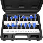 15Pcs Router Bit Set 1/4 Shank Tungsten Carbide Tipped Milling Cutter, Woodworking Mixed Milling Saw Cutter Tools Set Storage Case Included for Woodworking, Edging, Trimming, Grooving