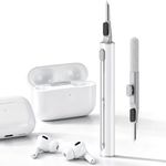 Cleaner Kit for Airpods Pro 1 2 3 Multi-Function Cleaning Pen with Soft Brush Flocking Sponge for Bluetooth Earphones Case Cleaning Tools White