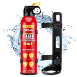 FIOZABI 1 PACK Portable Fire Extinguisher Spray 4 in-1 With Bracket for The House/Car/Kitchen/Garage/Home,0.5-A:21-B:C:5K Water-Based Fire Extinguishers(620ml/21.87OZ)…