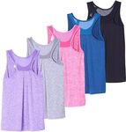 5 Pack Plus Size Tank Tops Workout Shirts Womens Racerback Athletic Tanks Top Running Dry Fit Shirt Tees Exercise Sleeveless