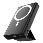 LULULOOK Magnetic Wireless Portable Charger, Foldable 10000mAh Mag-Safe Power Bank, 22.5W PD Fast Charging Battery Packs with USB-C Cable LED Display for iPhone 16/15/14/13/12/Pro/Mini/Pro Max (Black)