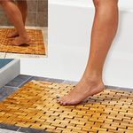 Luxury Multipurpose Bamboo Bath Mat For Shower Spa Sauna with Non Slip Feet | Indoor Outdoor Use for Kitchen Bedroom Bathroom Toilet Doormat Pet Mat | 60 x 40 cm (23.6 x 16")