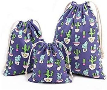 abaría - 3 Unidades Bolsa de algodón con Cuerdas – Pequeña Saco Bolsas - Bolsa Inserto Organizador para bebé Ropa Juguete pañales - Bolsa de Regalo - 25x 30 cm, 19 x 23 cm, 14 X 16