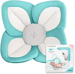 Blooming Bath Lotus Baby Bath Seat - Flower Bath Mat Baby Bath Tub Sink Bath Cushion - The Original Washer-Safe Flower Seat Baby Essentials Must Haves (Seafoam/White/Gray)