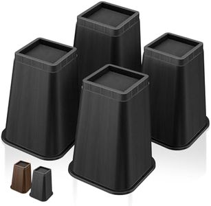 MixDora Bed Risers 8 Inch Heavy Duty Furniture Risers Square Chair Risers for Bed Sofa Table Couch 4 Pack Black (8 Inch)