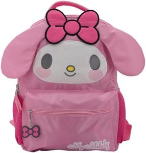 AI ACCESSORY INNOVATIONS Hello Kitty Backpack for Girls, Sanrio Kawaii Bookbag, 16 Inch Anime School Bag with 3D Features, My Melody, Large, 16" Backpack