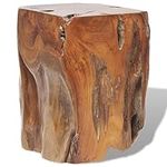 vidaXL Solid Teak Wood Stool/Bench/Side Table - Handmade with Natural Wood Grain Patterns, Perfect for Living Room, Hallway, Scandinavian, Farmhouse and Modern Style