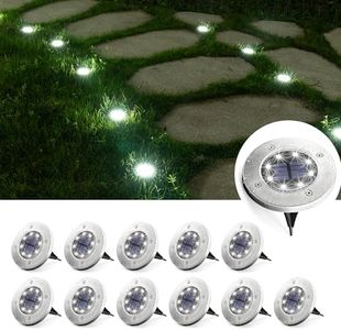 Solpex Solar Lights Outdoor 12 Pack, 8 LED Solar Ground Lights Waterproof Landscape Lawn Lighting for Garden Yard Deck Walkway Patio Pathway (White)