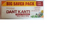 Patanjali Ayurved Dant Kanti Natural Big Saver Pack 200g+200g+200g, Tightens Gums, Fight germs - Save 55/-