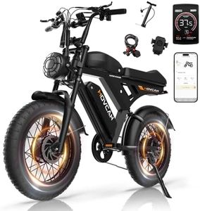MOVCAN V30 PRO MAX Peak Power 4000W(3000W) Dual Motor Electric Bike for Adults 37.5MPH,120 Mile,48V40AH Dual Battery EBikes, 20" Fat Tire Electric Bikes,7-Speed Electric Dirt Bike with Smart App,Black
