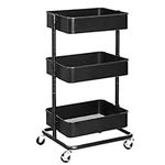 SONGMICS 3-Tier Metal Rolling Cart,