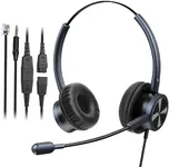 MAIRDI Telephone Headset with Microphone Noise Canceling, Binaural with RJ9 Jack & 3.5mm Connector for Office Call Center Deskphone Cell Phone PC Laptop, Work for Cisco 7941 7965 6941 7861 8811 8961