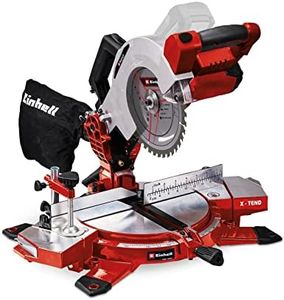 Einhell Power X-Change 18V Mitre Saw - 3000 RPM Circular Saw With Work Table, LED, Dust Collection, 45° Mitre, +/-47° Bevel - TE-MS 18/210 Li Solo (Battery Not Included)