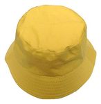 L&L® 100% Cotton Adults Bucket Hat Summer Fishing Fisher Beach Festival Sun Cap UK (Yellow)