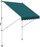 Outsunny 6.6'x5' Manual Retractable Patio Awning Window Door Sun Shade Deck Canopy Shelter Water Resistant UV Protector Green
