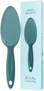 Bare August Glass Foot File Callus Remover for Feet - Heel Scraper & in Shower Foot Scrubber Dead Skin Remover - Pedicure Foot Buffer for Soft Feet (with Handle, Teal)…