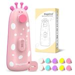 Megainvo Baby Nail File Electric,Safe Baby Nail Trimmer with 10 Grinding Heads, Whisper Quiet,LED Light Baby Nails Clippers Electric for Baby Newborn Toddler Fingers& Toenails Kits,Pink