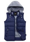 ZSHOW Women's Winter Padded Vest Removable Hooded Outwear Navy M