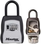 Master Lock 5400EURD Portable Key Safe [Medium Size] [Outdoor] -5400EURD-Key Lock Box with Shackle, ys/m, Black & Silver