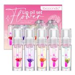 FantasyDay Color Change Plumping Lip Oil Set, Infuse Flowers Clear Lip Gloss for Lip Care, Natural Plant Hydrating Lip Glow Oil Toot Lip Oil, Nourishing, Non-sticky