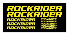 decalbazaar Vinyl Rockrider Mountain Racing Bicycle Bike Body Glossy Frame Sticker Pack Size 2 (35x3cm), 3 (18x1.5cm) and 5 (10x1cm) (Yellow) Total Dimensions 13.701 x 5.719 Inches