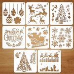 Coogam 8 Pcs Christmas Stencils Tem