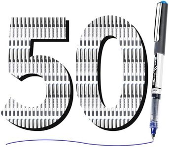 EYEYE 0.7mm Liquid Ink Blue Pens Roller Ball, 50 Pack Rollerball Pen Medium Point Quick Dry, Blue Ink Pens Fine Point Smooth Writing Pens for Journaling, Note Taking, Office and School Supplies