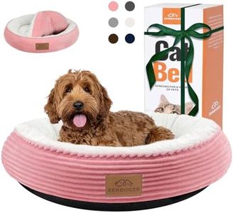 Zerbuger 30in Round Dog Bed Sofa for Small/Medium/Large Dogs, Machine Washable Supportive Foam Pet Couch with Washable Removable Mat and Non-Slip Bottom, Pet Cuddler for Indoor/Outdoor/Car/Cage, Pink