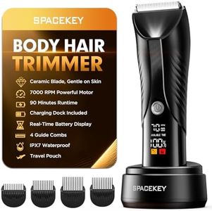 Manscape Trimmer for Men, Electric Body Hair Trimmer, IPX7 Waterproof Ball Trimmer Men with 2 Speeds, LED Light, Wet/Dry Groomer,USB-C Rechargeable with Travel Bag, Men’s Pubic, Groin and Body Shaver