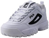Fila Men's Disruptor II Shoes, White/White/Black, 10