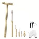 JinChengnan 6 in 1 Brass Multifunctional Mini Hammer, Small Screwdriver Set,for Repair Mobile Phones, Watches,Camera,Tablet,Laptops,Jewelry and Other Small Parts. (1pcs)